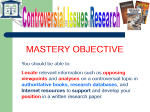 Controversial Issues Research Powerpoint