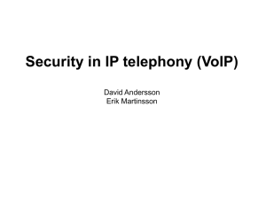 Security in IP telephone (VoIP)