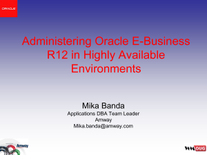 Administering Oracle E-Business R12 in Highly Available
