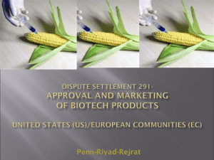 U.S. – EU GMO Case (DS 291) - International Trade Relations