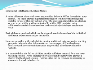 Emotional Intelligence Lecture Slides