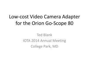 Low-cost Video Camera Adapter for the Orion Go-Scope 80