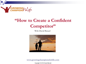 How To Create a Confident Competitor