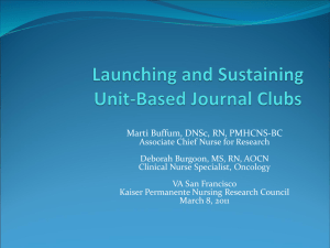Launching and Sustaining Unit Based Jounal