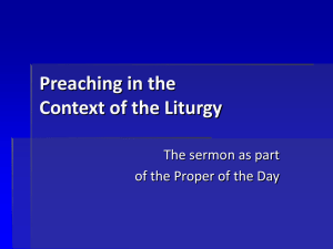 Preaching in the Context of the Liturgy