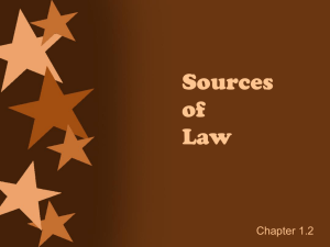 5 Sources of Law Ch 1.2 PPT