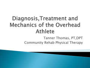 Diagnosis and Treatment of the Overhead Athlete