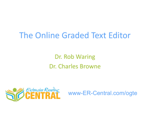 Introducing the Online Graded Text Editor
