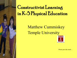 Constructivist Learning in K-5 Physical Education