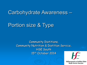 Workshop 5 Carbohydrate Awareness