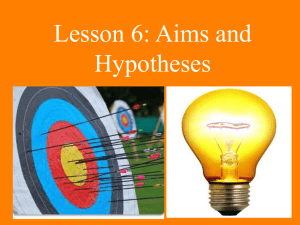 Aims and Hypotheses - School