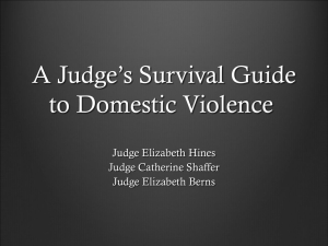 A Judge`s Survival Guide to Domestic Violence