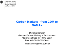"Carbon Markets - from CDM to NAMAs", Dr. Silke Karcher
