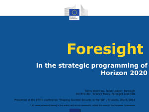 Foresight in Horizon 2020 strategic planning