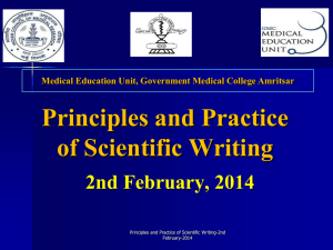 Objectives of Workshop - Government Medical College, Amritsar