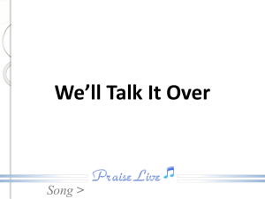 We`ll Talk It Over Song