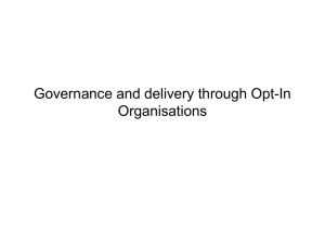 Governance and delivery through Opt