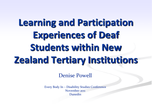 Learning and Participation Experiences of Deaf Students D