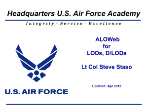 ALOWeb for LODs, D/LODs Lt Col Steve Staso