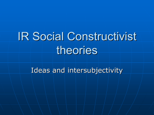 IR Social Constructivist Theories – Ideas and Inter
