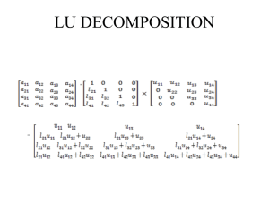 LU Decomposition of a Matrix