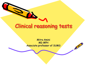 Clinical reasoning tests