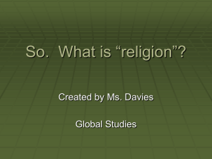So. What is “religion”?