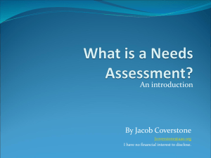 What is a Needs Assessment