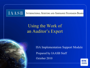 Using the Work of an Auditor`s Expert