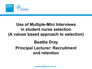 Use of Multiple-Mini Interviews