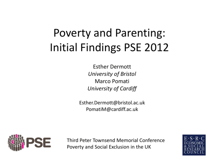 PSE Conference slide Poverty and Social Exclusion