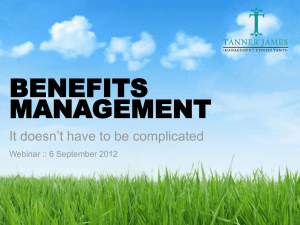 benefits map - Tanner James Management Consultants