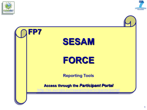 02 - Reporting for Partners - I.T. Tools SESAM and FORCE