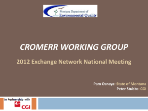 CROMERR Working Group - The Exchange Network