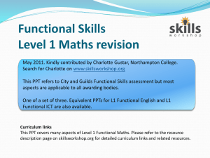 L1 Functional Maths revision and exam notes