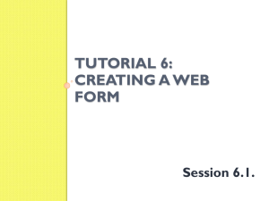 Tutorial 6: Creating a Web form