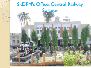 Sr.DFM`s Office, Central Railway, Solapur