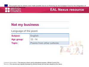 Not My Business - EAL Nexus
