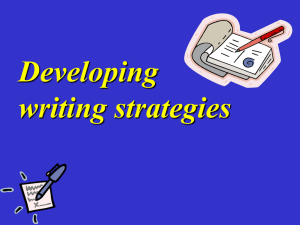 Developing writing strategies
