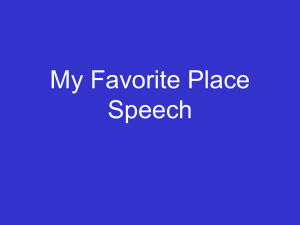 My Favorite Place Speech Power Point