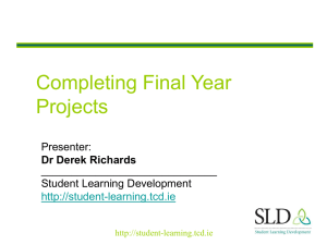 Final Year Research Project - Student Learning Development
