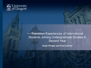 Transitional experiences of international students