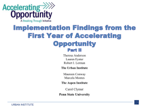 The Urban Institute - Accelerating Opportunity