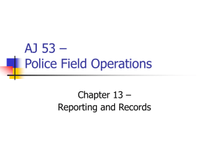 AJ 53 – Police Field Operations - Sierra College Administration of