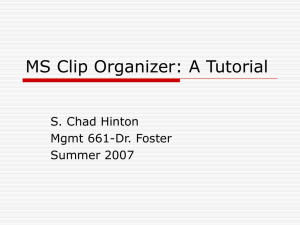 MS Clip Organizer: A Tutorial