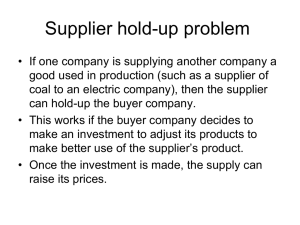 Supplier hold