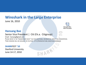(Bae) CASE STUDY: Wireshark in the Large Enterprise