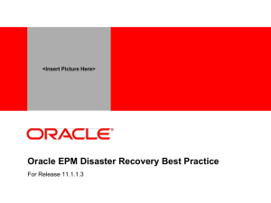 Oracle EPM Disaster Recovery Best Practice