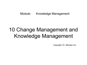 Dr Michael Lim Change Management and Knowledge Management