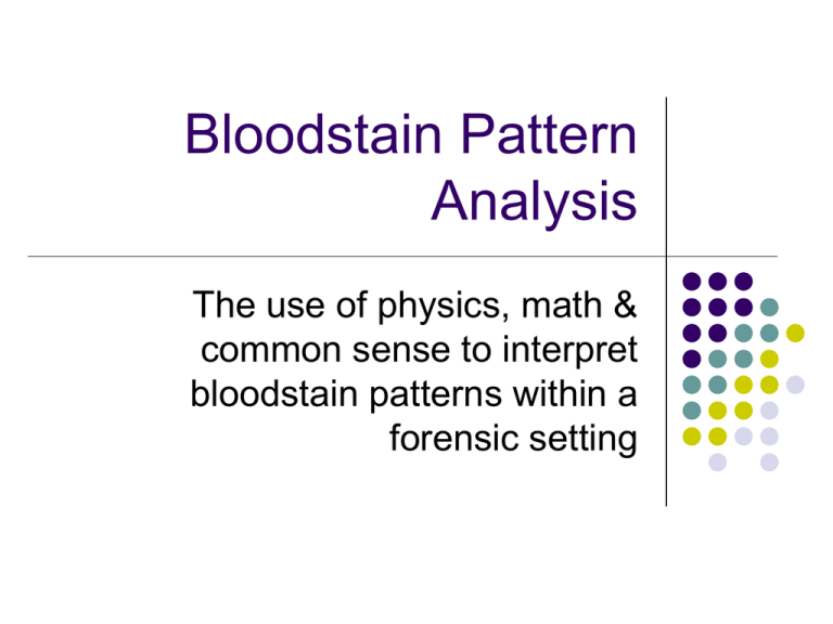 bloodstain pattern analysis phd thesis